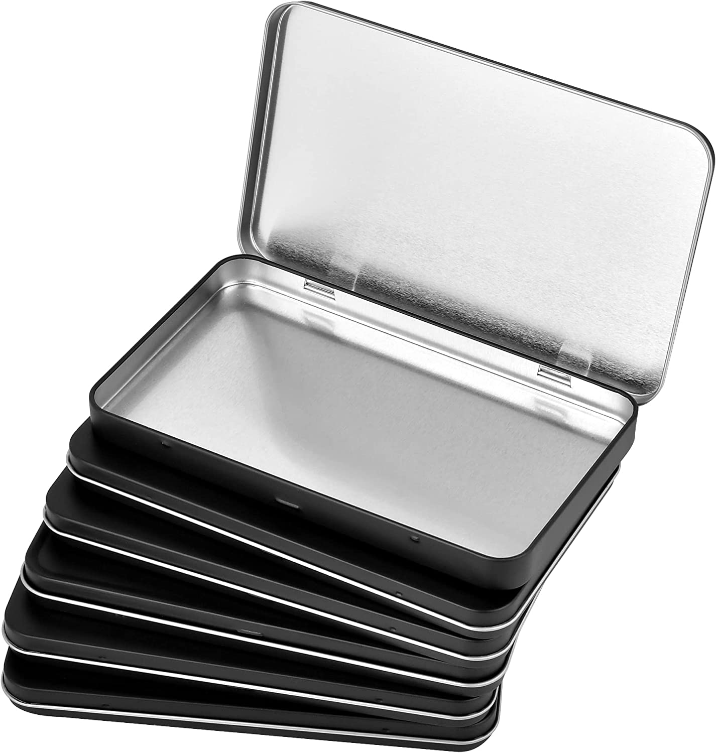 Aybloom Metal Rectangular Empty Hinged Tins - 40 Pack Silver Mini Portable  Box Containers Small Storage Kit