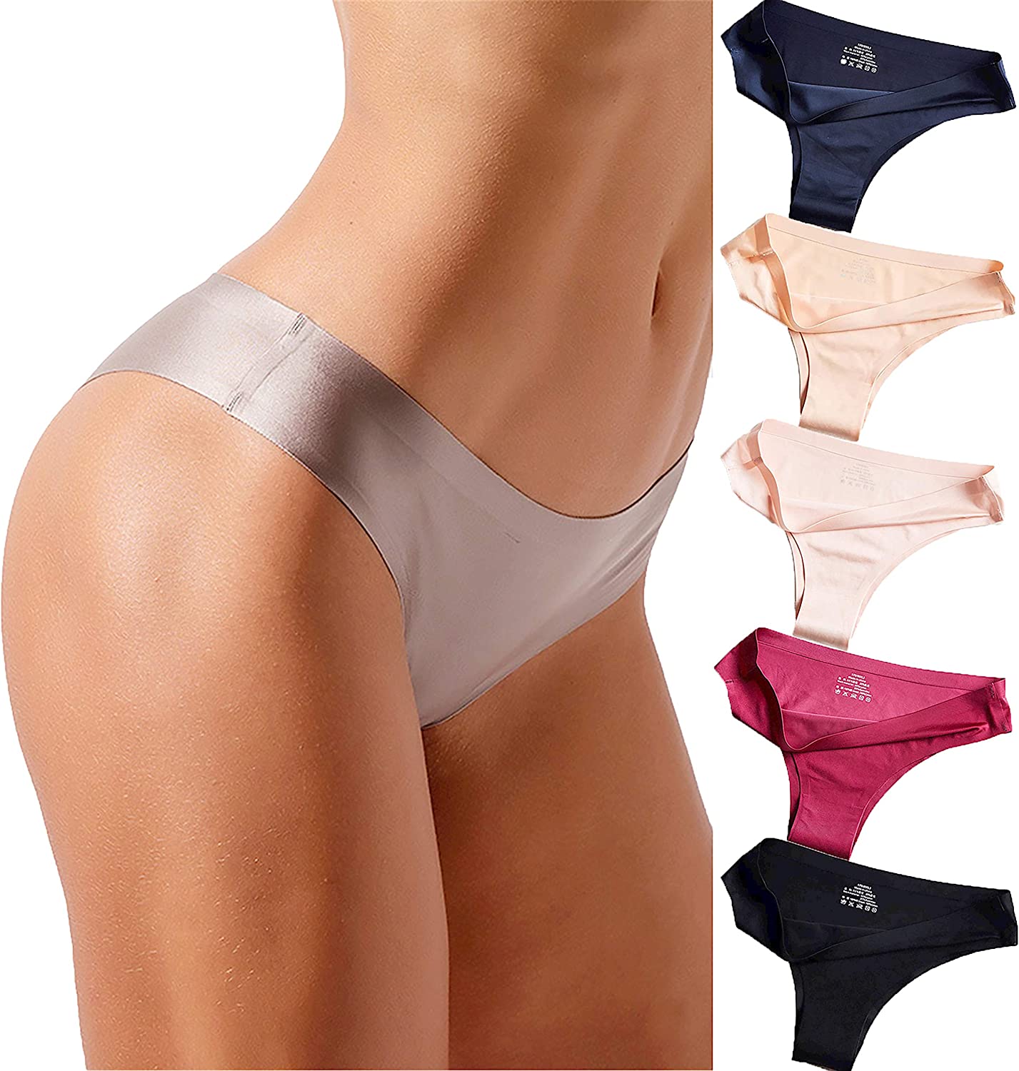 SilRiver Womens Silk String Bikini Satin Panties for Women Underwear Shiny  Tanga Briefs