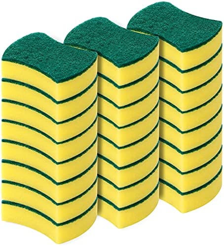 Scrub Buddies Dishwashing Foam Sponges with Handles Bottle/Glass Scrubbers  3Pack 