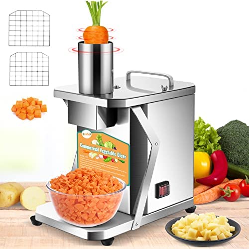  Commercial Vegetable Chopper w/4 Replacement Blades Stainless  Steel French Fry Cutter Onion Potato Dicer & Slicer Chopper Vegetable Fruit  Cutter for Restaurants & Home Kitchen: Home & Kitchen