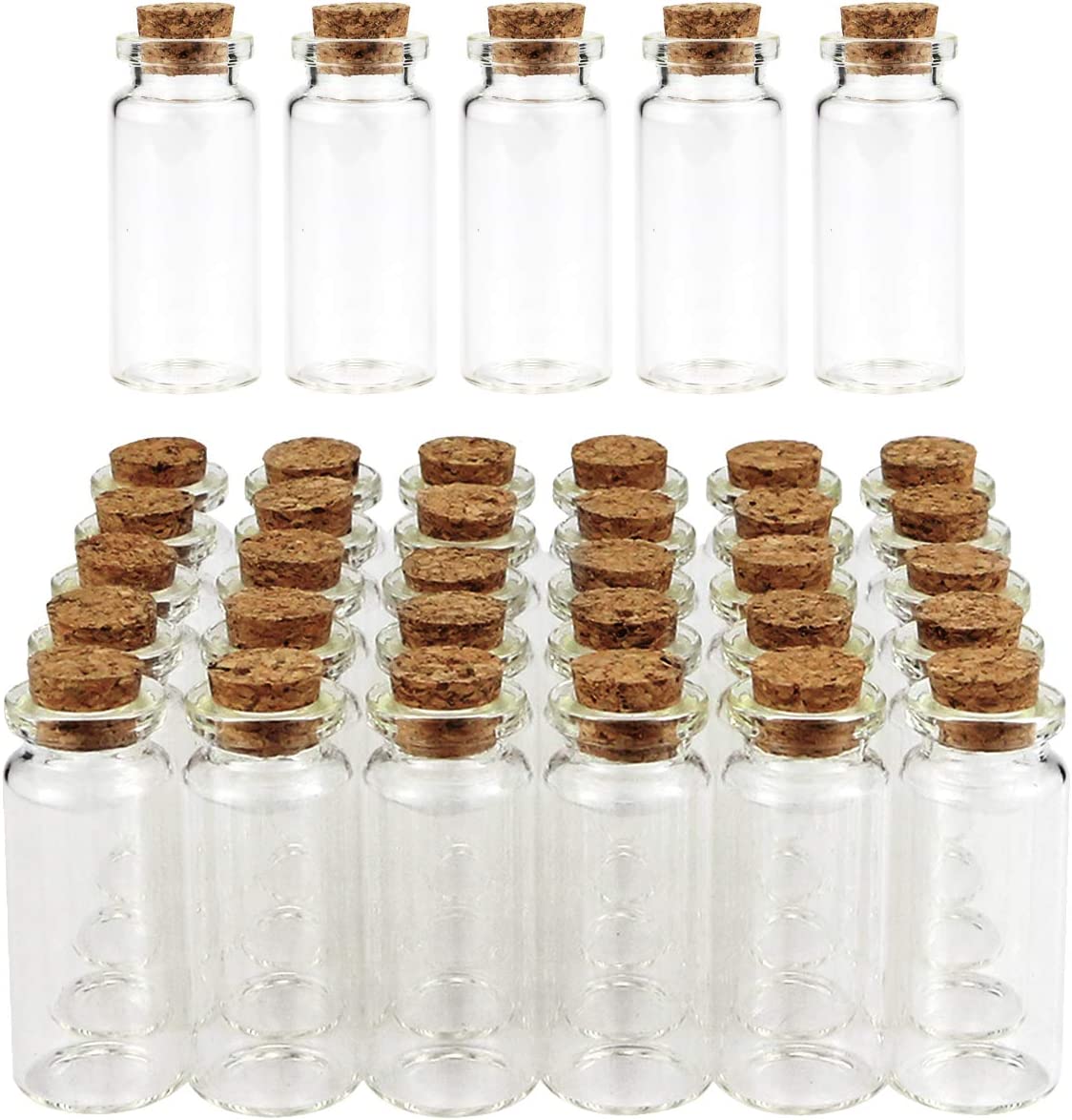 20pcs 10ml Cork Stoppers Small Glass Bottles, Diy Decoration Mini Potion  Bottles, Wishing Bottles, Message Glass Jars Vial Cork, Mother's Day  Wedding