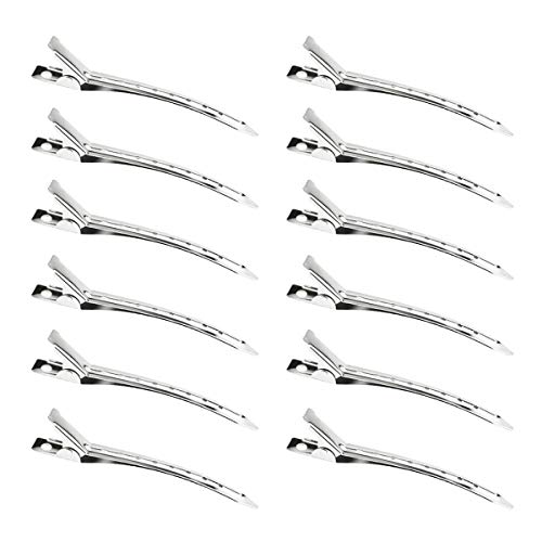 Neworkg 50pcs 3.5 Inches Duck Bill Hair Clips, Superior Silver Alligator  Curl Clips with Holes, Hairdressing Salon Hair Grip, DIY Accessories  Hairpins