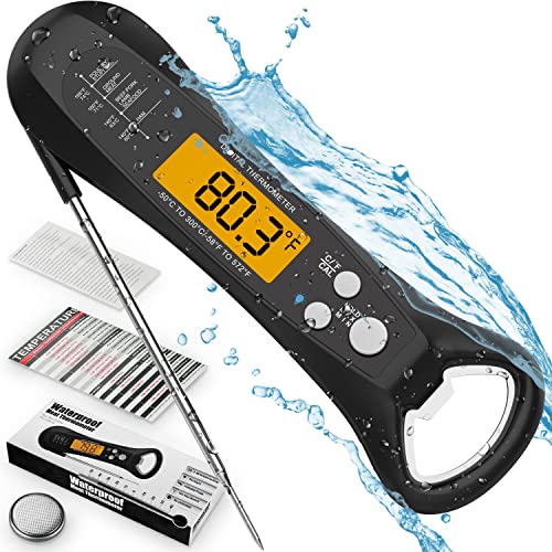 ThermoPro TP03H Meat Thermometer Waterproof Digital Instant Read for  Grilling Waterproof Kitchen Food Thermometer with Calibration & Backlight  Smoker Oil Fry Candy Thermometer 