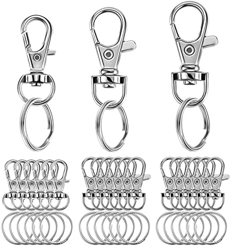 Keychain Clips, D Ring Clip Lanyard Hardware for Keychain Making, Swivel  Key