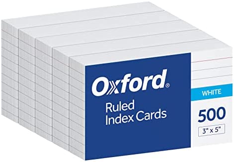 100 Pack of 3x5 inches Thick Heavyweight Index Cards on 110lb Card Stock -  Perfect for Note-Taking, Studying, and Organization - Ideal for Classrooms