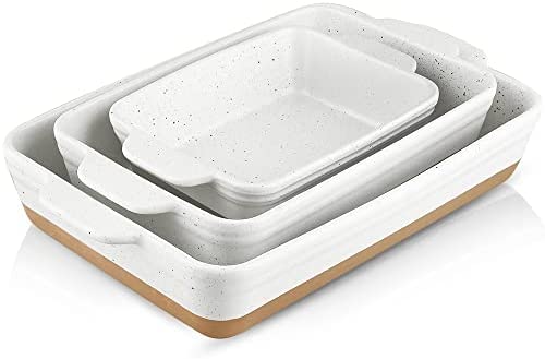 Wisenvoy 13x9 inch Ceramic Baking Dishes 3pcs Bakeware Set