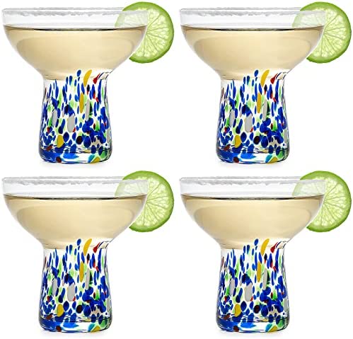 Chefcaptain Stemless Margarita Glasses Set of 4, 16oz