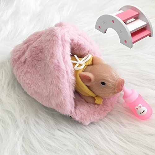 Soft And Lifelike 4.7in Full Body Silicone Piglet Reborn Baby Pig