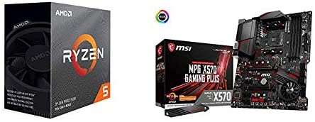 AMD Ryzen 5 3600 6-Core, 12-Thread Unlocked Desktop Processor with Wraith Stealth Cooler with MSI MPG X570 Gaming Plus Motherboard at