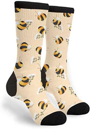 Bees Socks Men's Women's Novelty Crew Socks Funny Crazy Socks Gift: Clothing