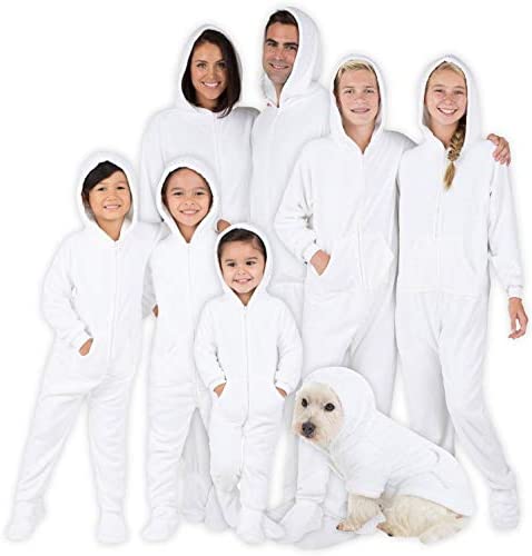 Footed Pajamas - Family Matching Hoodie Onesies | Chenille One Piece Boys, Girls, Men, Women Pjs and Pets Sweaters: Clothing