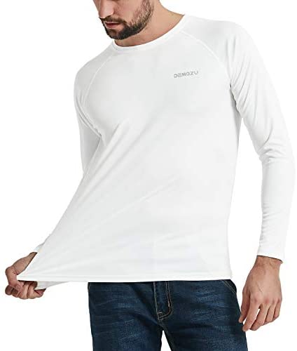 DEMOZU Men's Long Sleeve UPF 50+ Sun Protection Shirt Fishing Hiking Outdoor Performance UV Shirt: Clothing