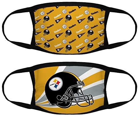 2PCS Pittsburgh Steelers Football Team Logo Bandanas Face Mask Headwear Balaclava Face Cover Neck Gaiter for Outdoors, Sports at Men’s Clothing store