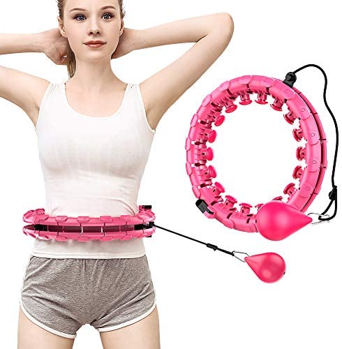 BZK Weighted Smart Hula Hoop Exercise for Adults and Kids, 2 in 1 Fitness Weight Loss Massage Hoola Hoops, 24 Knots Detachable 360°Auto-Spinning Non Dropping Hula Hoops 5lb : Sports & Outdoors