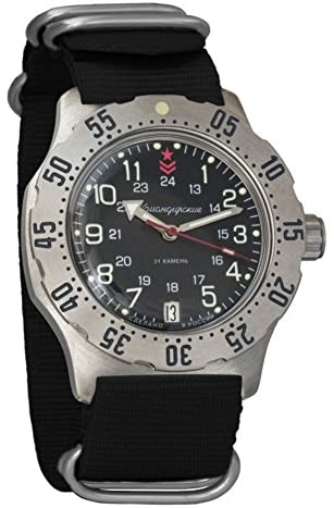 Vostok Komandirskie K-35 Mechanical AUTO Self-Winding Mens Military Wrist Watch #350751 (Black): Watches