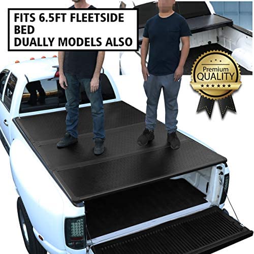DNA Motoring TTC-HARD-005 Pickup Truck Bed Top Hard Solid Tri-Fold Tonneau Cover,Black: Automotive