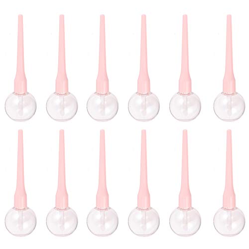 RONRONS 12 Pieces 11ml Pink Lollipop Empty Lip Gloss Tubes, Light Bulb Lip Balm Container for DIY Lipstick Samples : Beauty