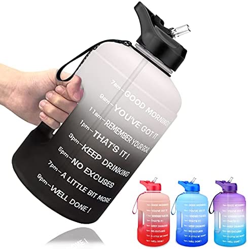 Doseno Gym Water Bottles for Men with Time Marker, 68 OZ Sport Water Bottle  for Gym