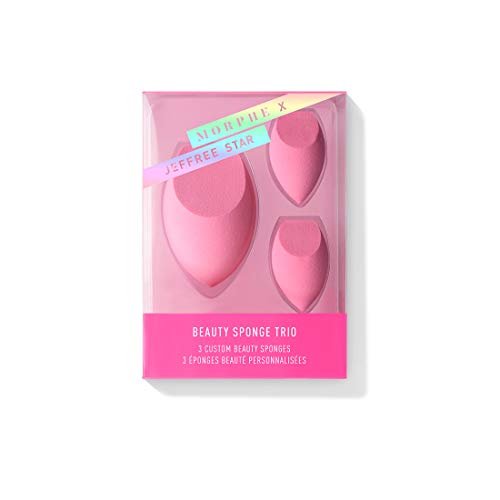 Morphe x Jeffree Star Beauty Sponge Trio - 3 Highlight & Contour Sponges - The Chiseled Edge Gives The Ultimate Control for Contouring, Highlighting, and Baking : Beauty