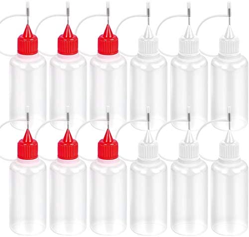 Bestsupplier 12 Pcs 30ml / 1 Ounce Empty Needle Tip Glue Bottle Applicator DIY Quilling Tool Precision Bottle (Random Color): Office Products