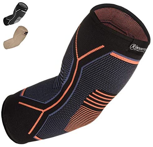 Kunto Fitness Elbow Brace Compression Support Sleeve (Shipped From USA) for Tendonitis, Tennis Elbow, Golf Elbow Treatment - Reduce Joint Pain During Any Activity!: Sports & Outdoors