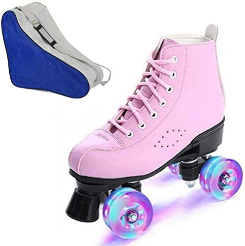 Women's Roller Skates Pu Leather High-Top Roller Skates, Double-Row Roller Skates, Unisex Roller Skates with Handbags : Sports & Outdoors