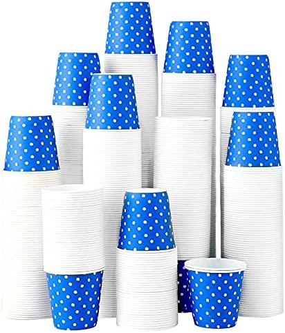 Small Paper Cups for Bathroom, 3oz Disposable Mouthwash Cups Bulk (Blue,  600 Pack)