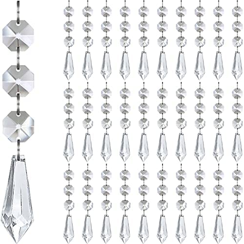Top Plaza 16ft Clear Crystal Acrylic Prism Beads Strands for Chandelier  Garland Gem Octagon Bead Chains Hanging Decorations Centerpiece Party  Wedding