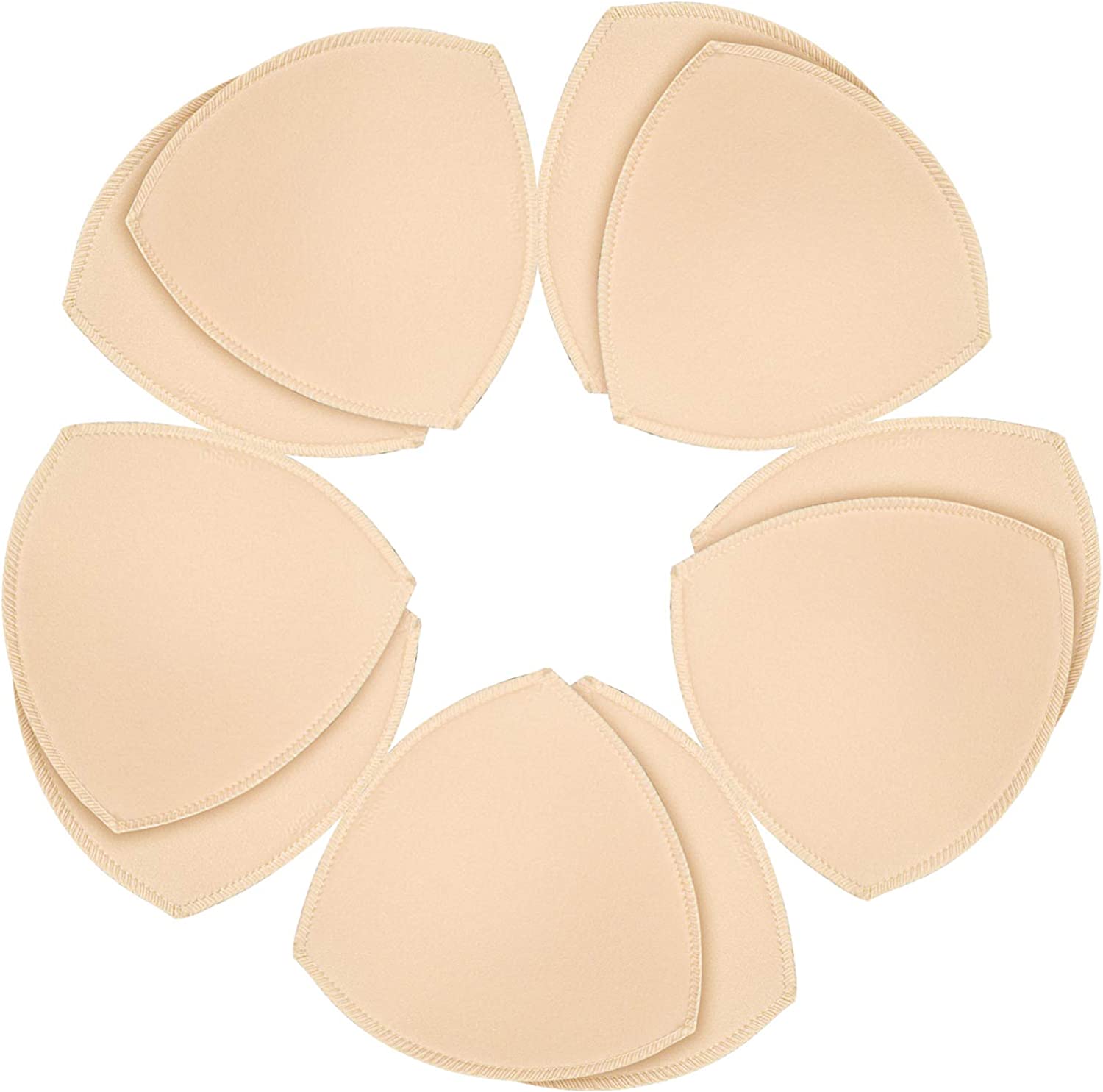KSang Bra Pads, Breast Enhancer, 4 Pairs Bra Cups for Sports Bra,  Swimsuits, Bikini, Push Up Pads, Fits One Cup Size, Beige, Heart/By, beige  : : Fashion