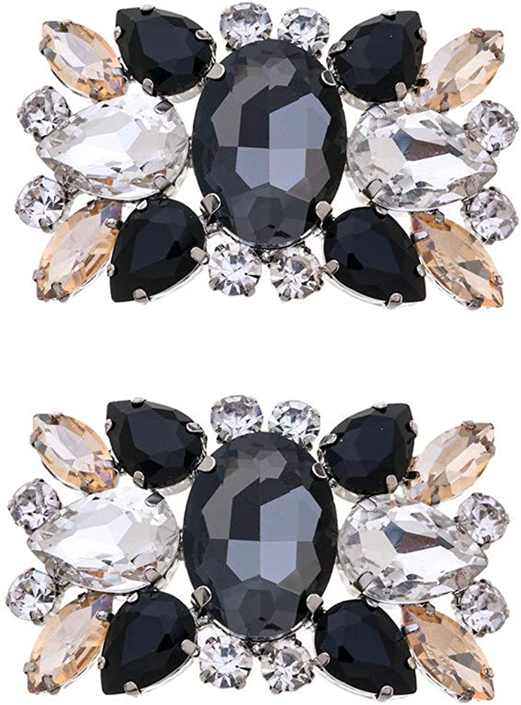 Wholesale FINGERINSPIRE 1 Pair Crystal Rhinestone Shoe Clips Oval