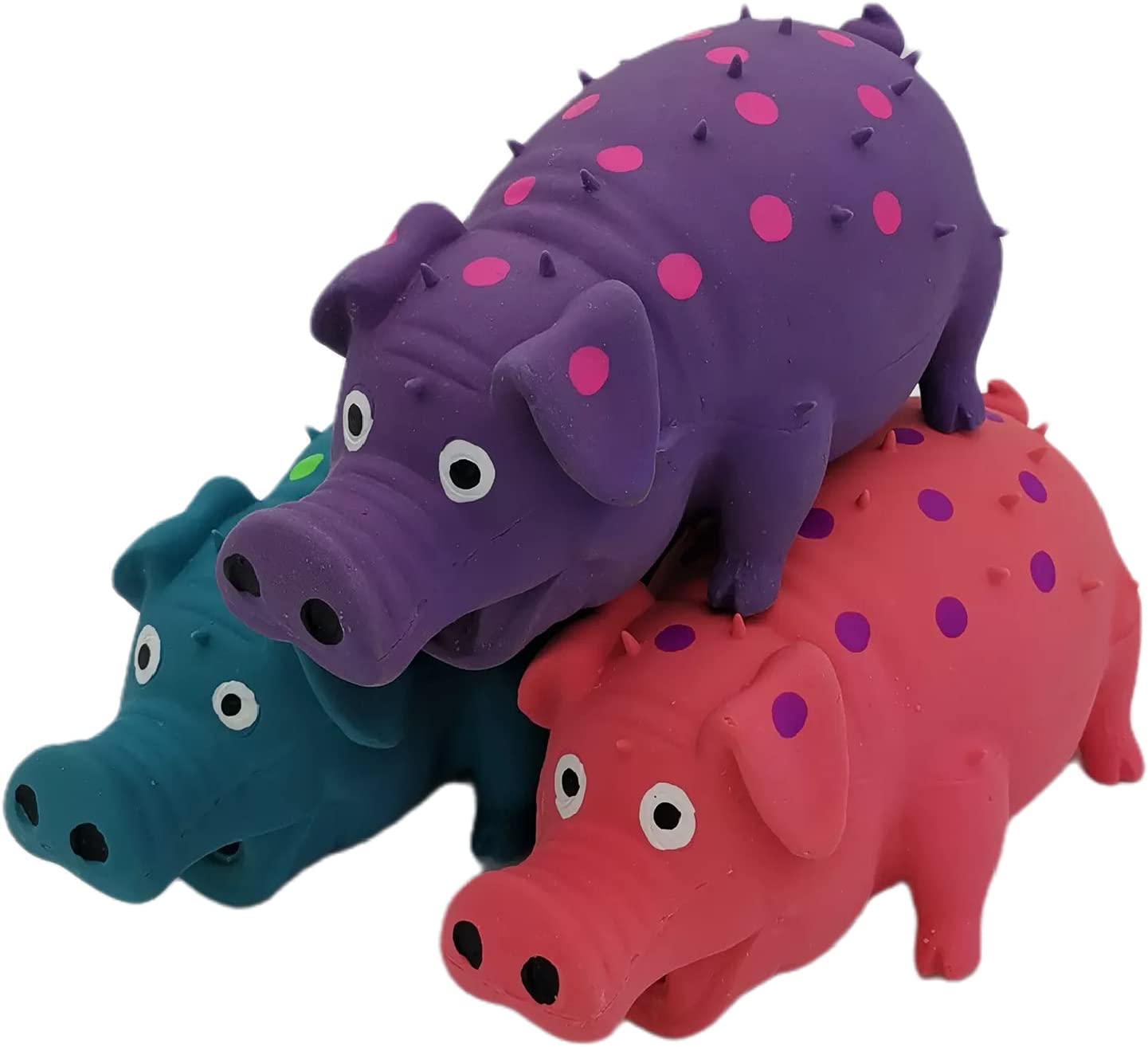 Goblet Grunting Polka Dot Mini Pig, Dog Shop Rubber Dog Toys