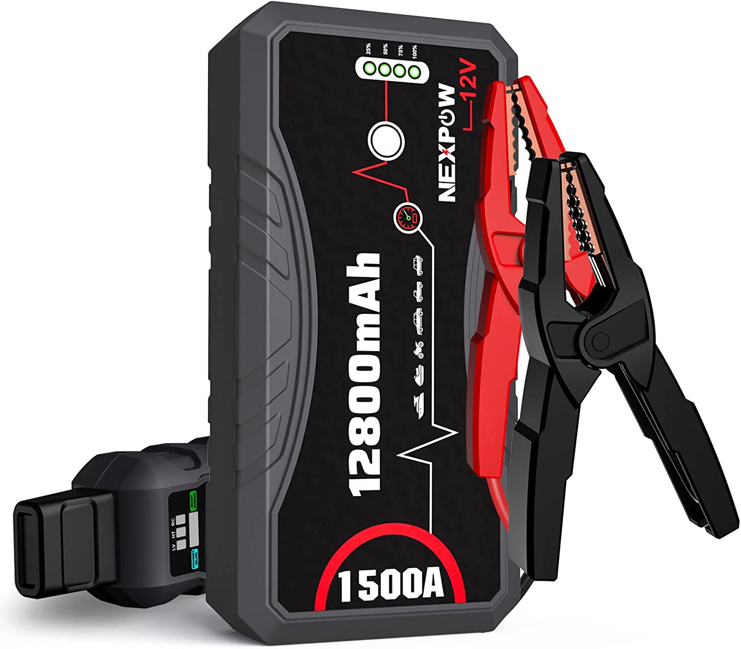 BRPOM Car Jump Starter with Air Compressor, 150PSI 4500A Peak 24000mah (Up  to All Gas or