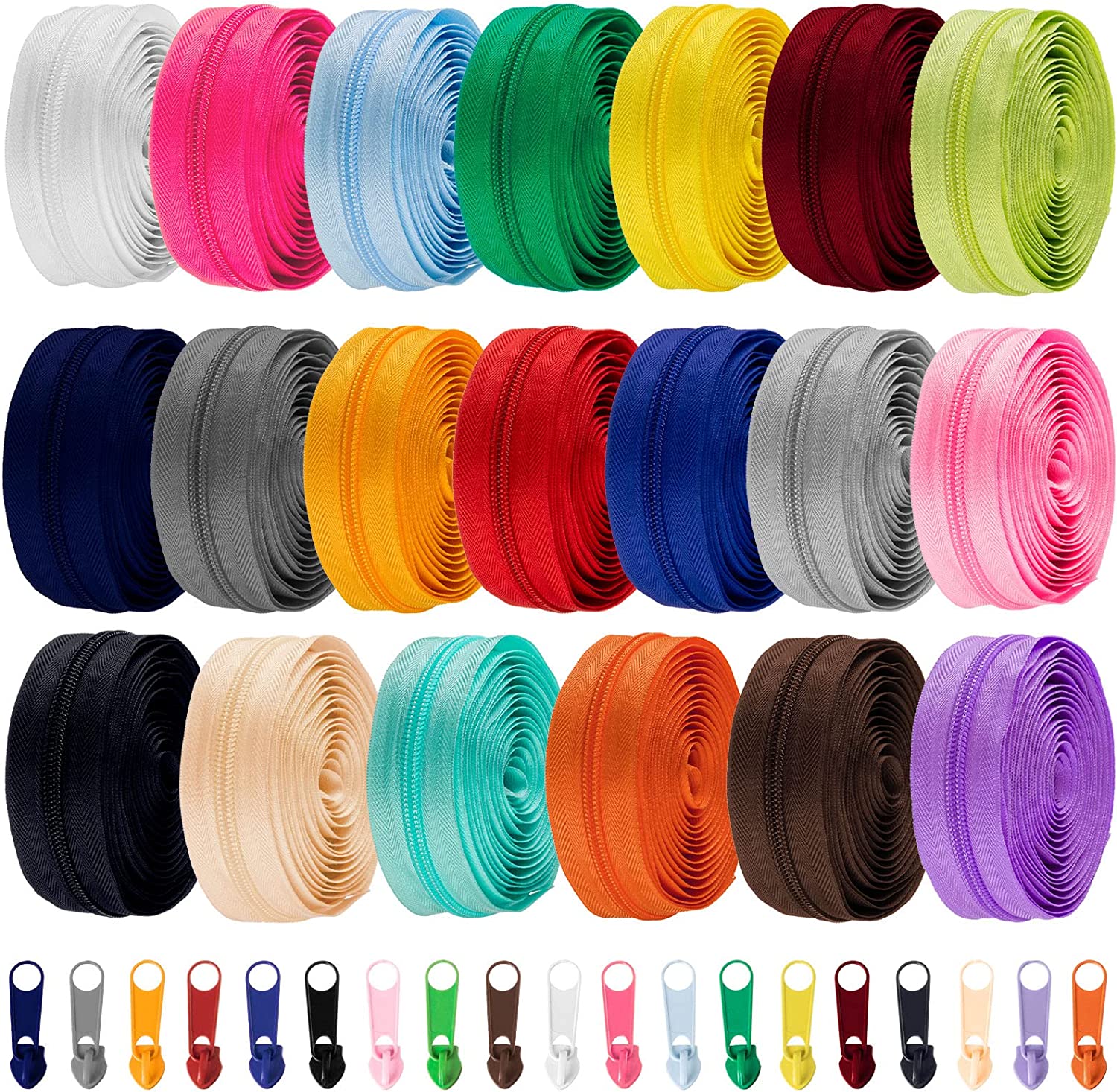 Yaka 60pcs 9 inch Nylon Coil Zippers Sewing Zippers for Tailor Sewing Crafts (20 Color)