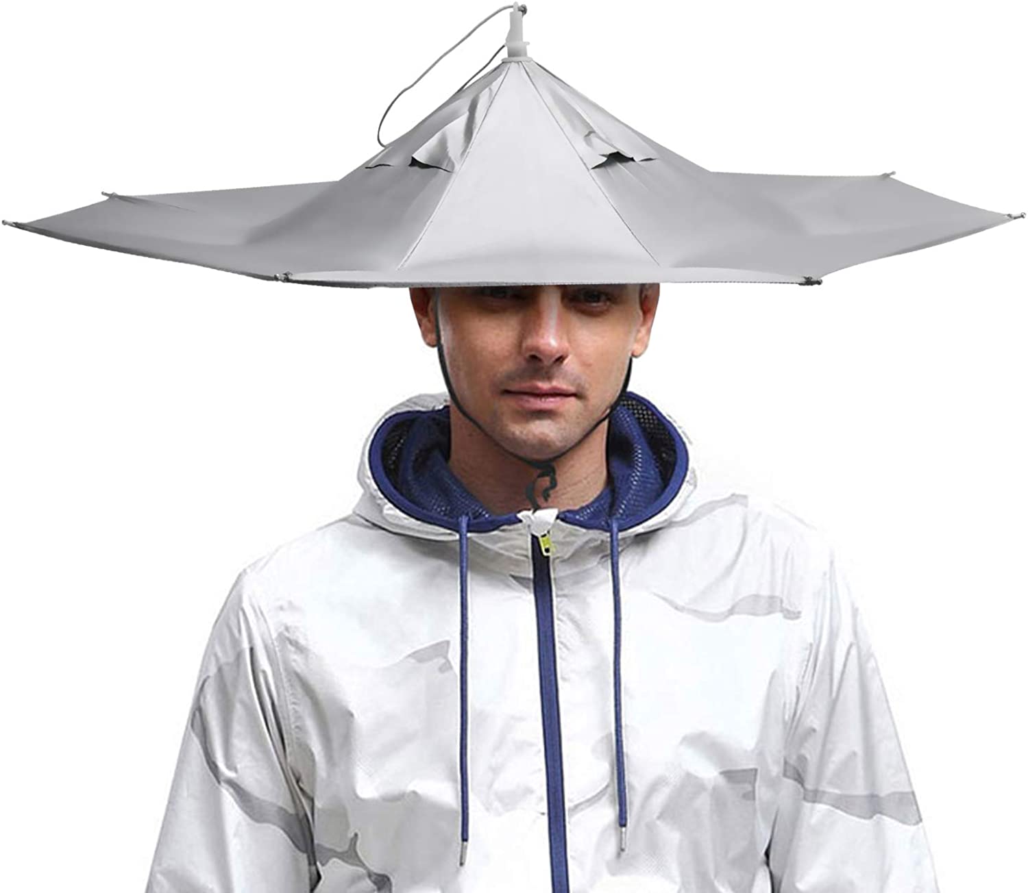  NEW-Vi Fishing Umbrella Hat Folding Sun Rain Cap