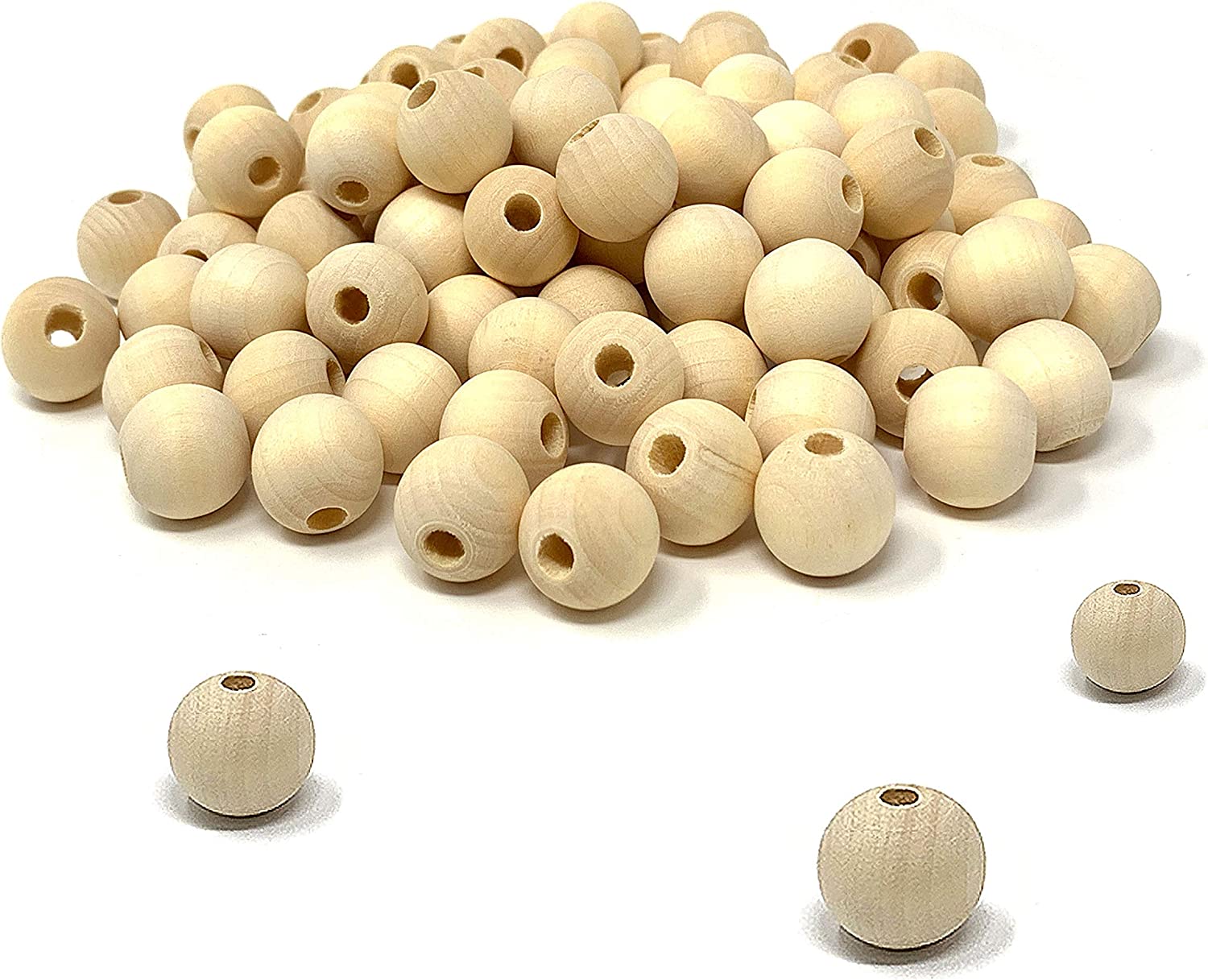  200PCS Craft Wooden Beads(15 mm) - Natural Unfinished Wood  Beads - Half Wooden Beads for Crafts, Painting Woodworking - Decorative  Christmas Wooden Beads, Split Wood Balls for Arts DIY Projects