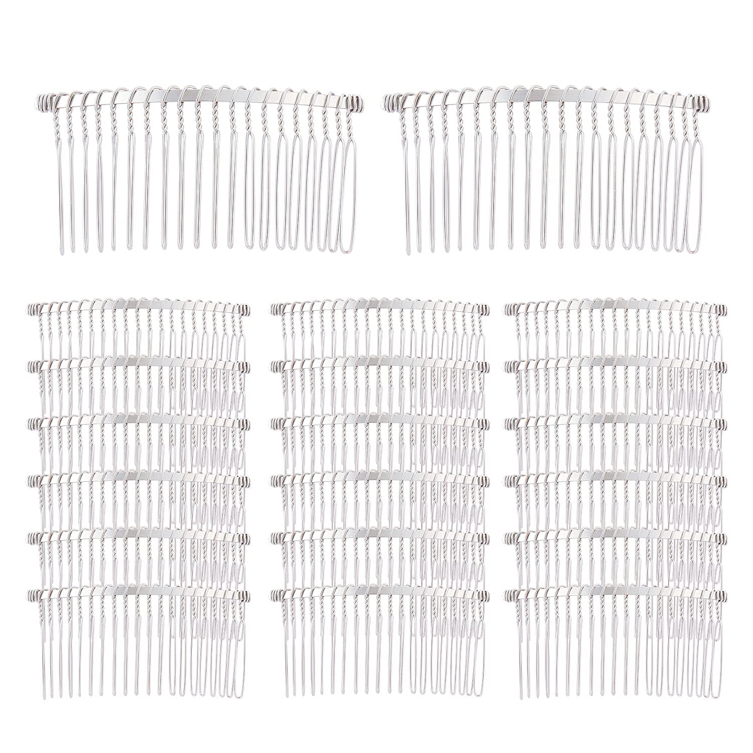 5 Pieces Hair Combs for Women Accessories Metal Bridal Hair Comb 20 Teeth  Wedding Veil Comb Decorative for Women Girls Fine Hair(White K) 