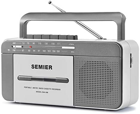 Wholesale SEMIER Portable Boombox Retro Tape Cassette Player/Recorder