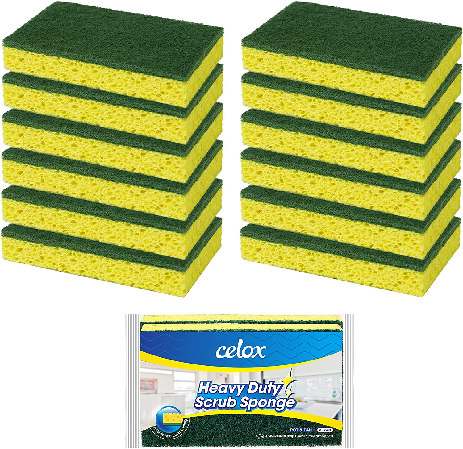 CELOX 24 Pack Large Sponges for Kitchen, Handy Sponges for Dishes