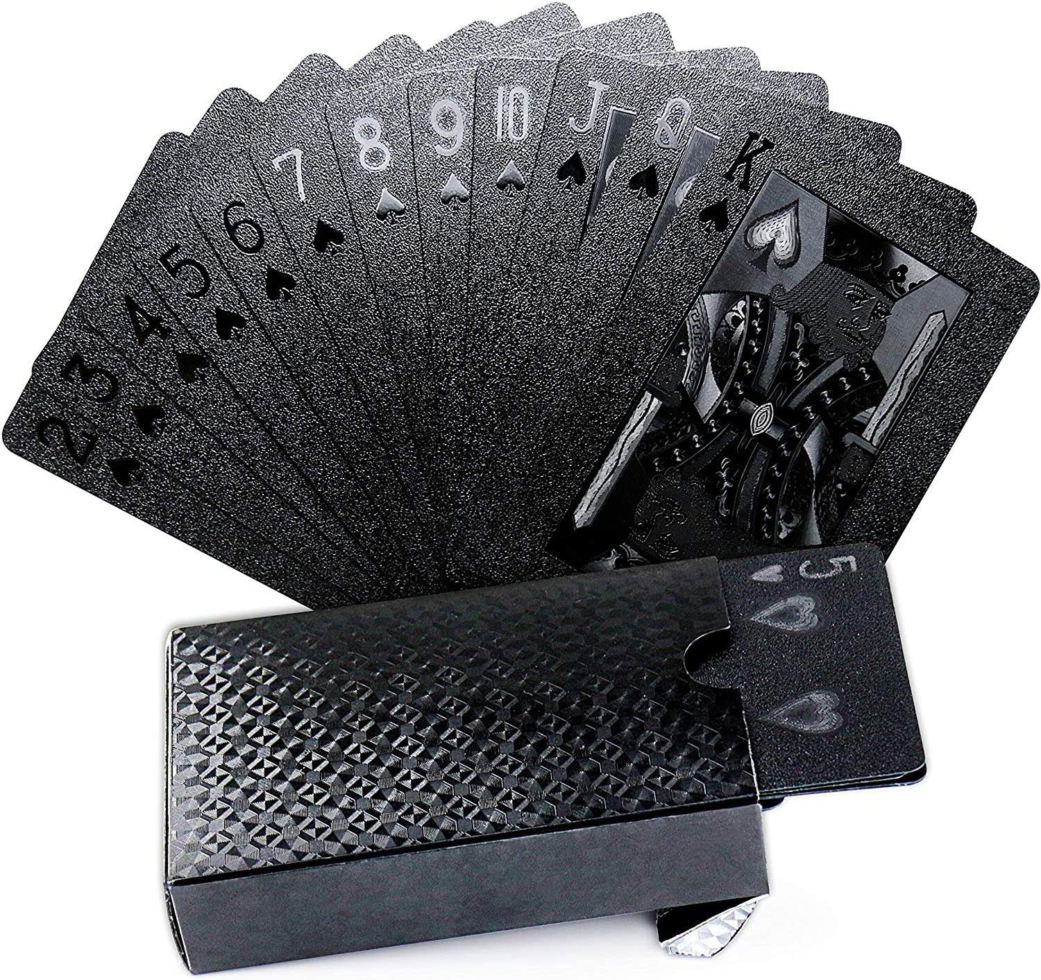 BIERDORF Diamond Waterproof Black Playing Cards, Poker Cards, HD, Deck of  Cards (Sliver Skull)