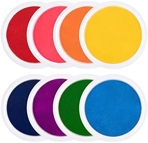 Myboree Washable Large Ink Pads for Kids Crafts Projects Rubber Stamps 12 Colors