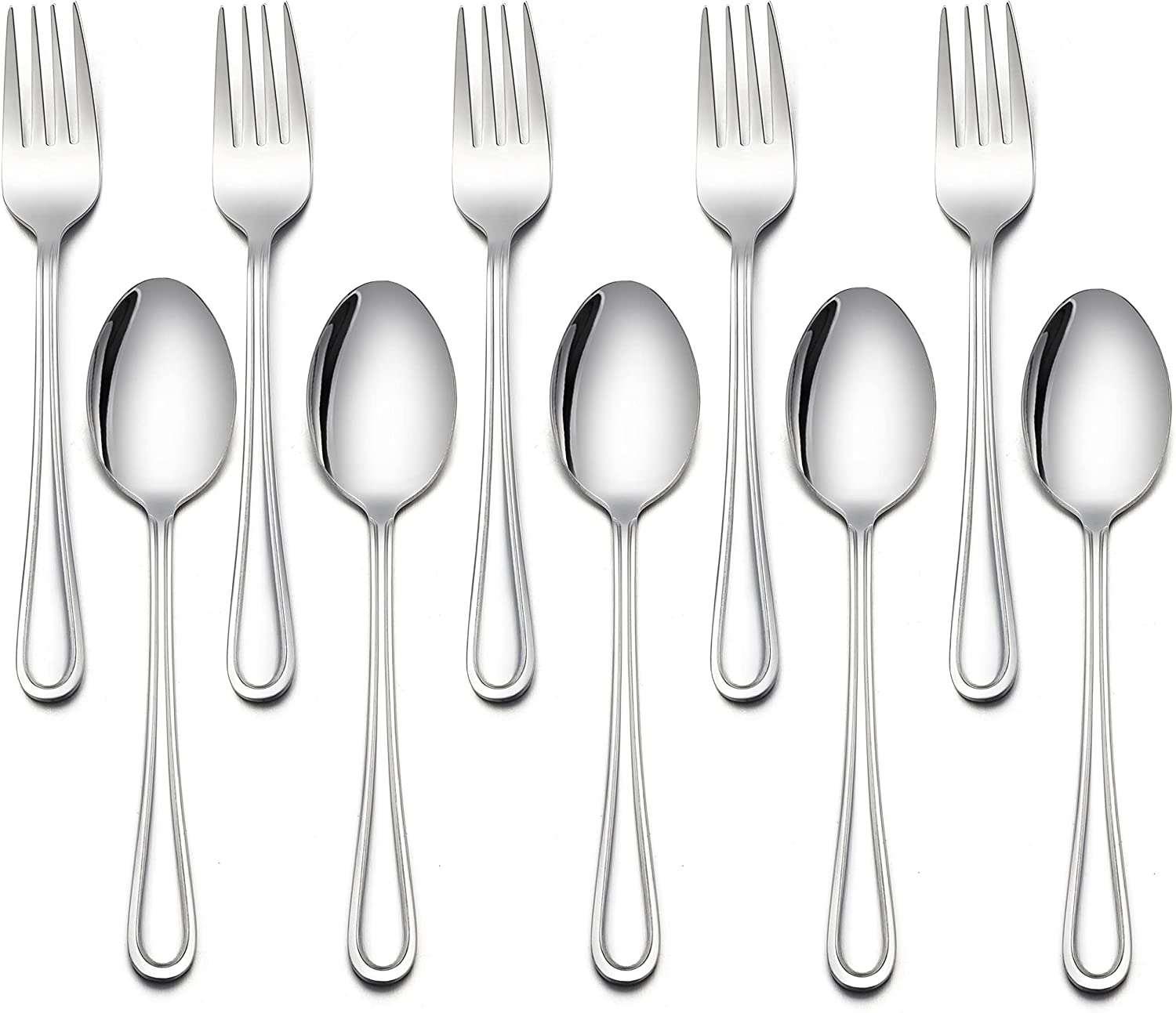 LIANYU 10-Piece Kids Silverware Set, Rainbow Toddler Utensils Flatware Set,  Stainless Steel Child Preschooler Cutlery Set, Includes 5 Kids Spoons, 5  Kids Forks, Dishwasher Safe 10 Rainbow