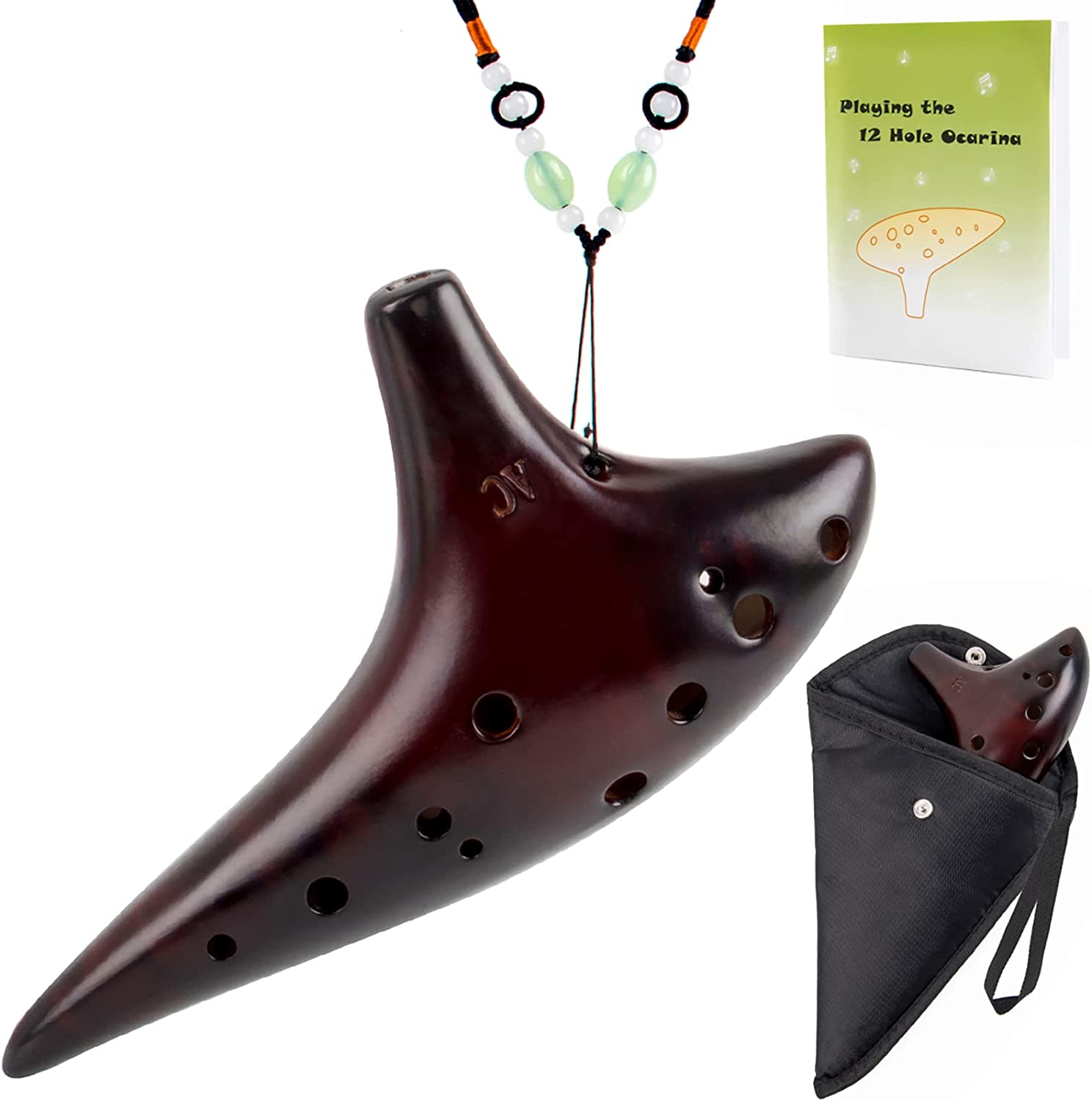  Aovoa Legend of Zelda Ocarina 12 Hole Alto C with Getting  Started Guide Display Stand and Protective Bag : Musical Instruments