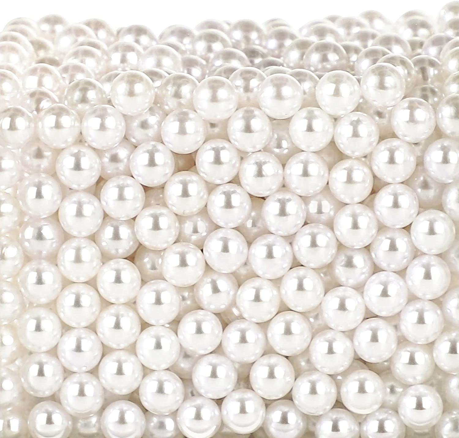 Phinus 1950 Pcs Pearl Beads with Hole, 5 Size Pearls for Crafts, Round Loose Pearl Beads for Jewelry Making, Pearls for Jewelry Making, Decoration