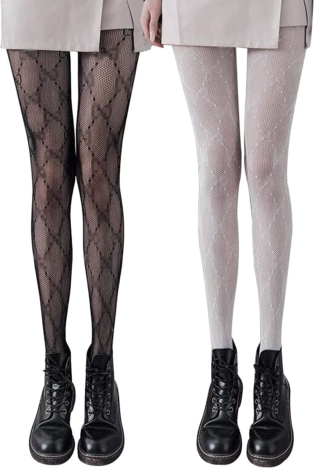Guwada Sexy Fishnet Stockings Letter Patterned Tights for Women Fashion  Lace Tights High Waist Pantyhose Stockings Leggings at  Women's  Clothing store