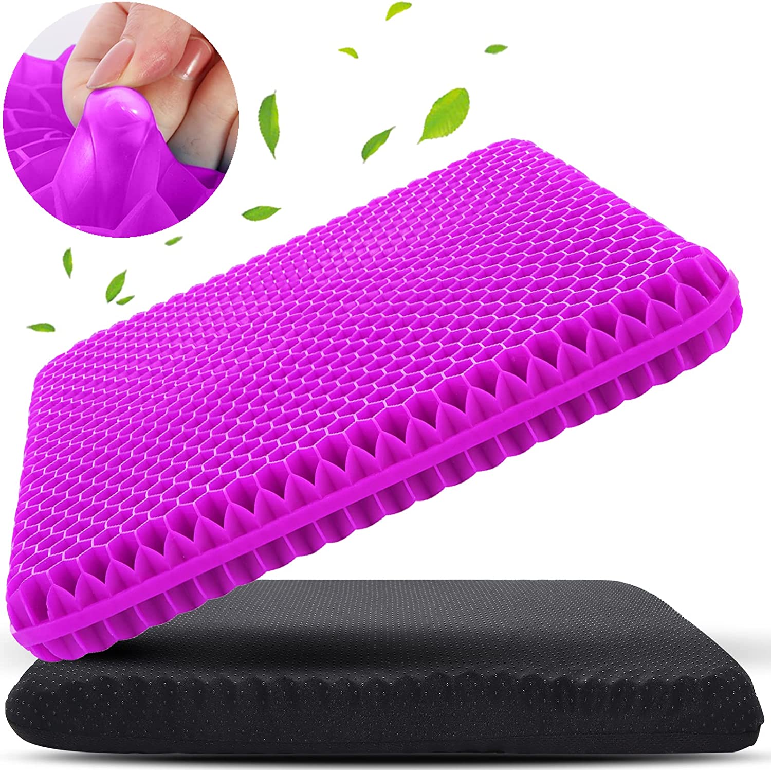 AUVON Gel Wheelchair Seat Cushion, Relieve Sciatica, Back, Coccyx, Pressure  Sore and Ulcer Pain, Refreshing & Ergonomic Chair Cushion with Waterproof