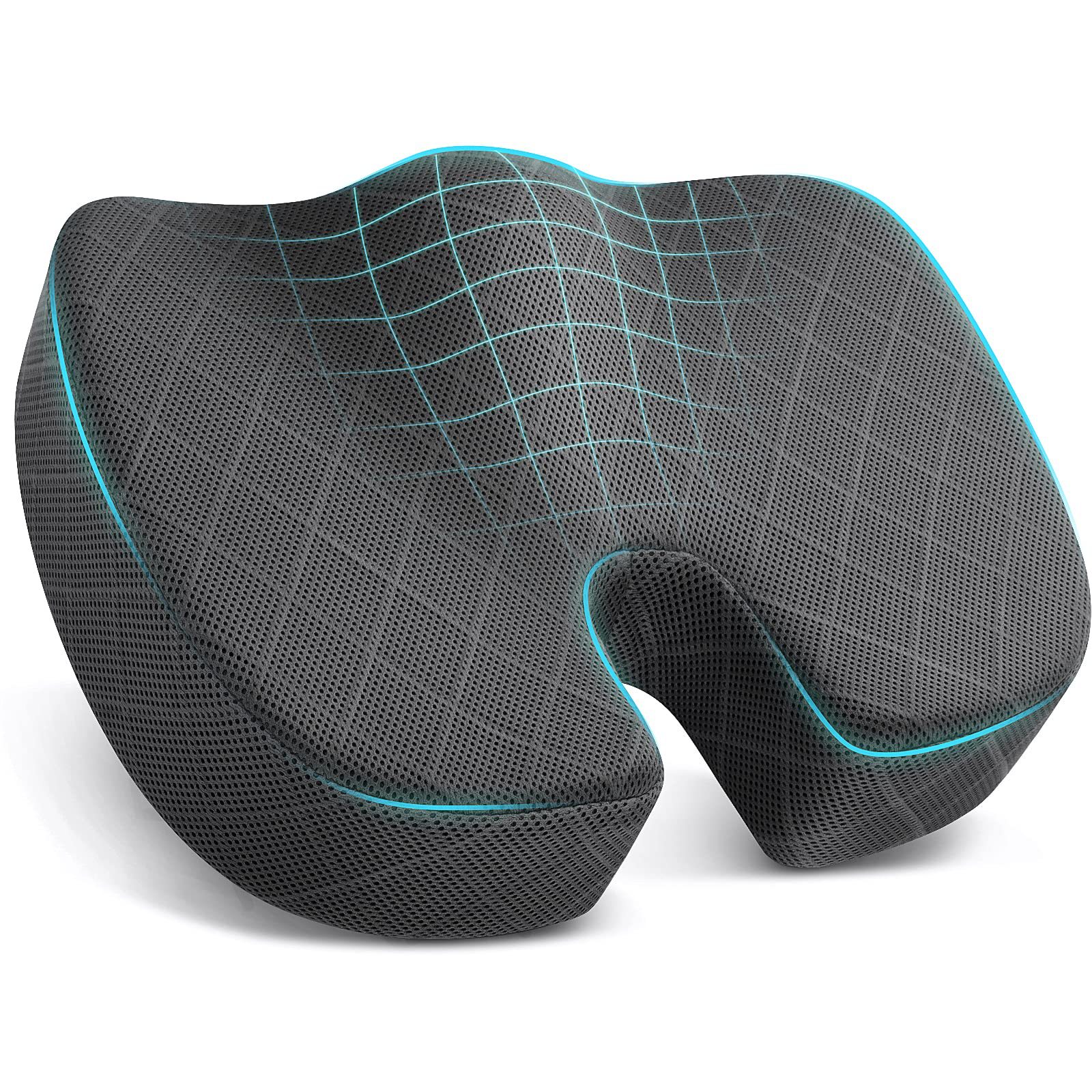 ElevateEase Breathable Memory Foam Seat Cushion for Office Chair, Car