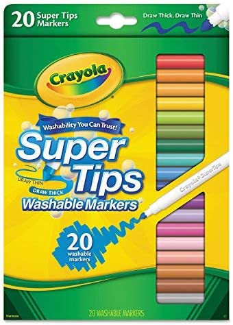  RoseArt SuperTip Washable Markers 100-Count Assorted Colors  Packaging May Vary 3438VA-24 : Toys & Games