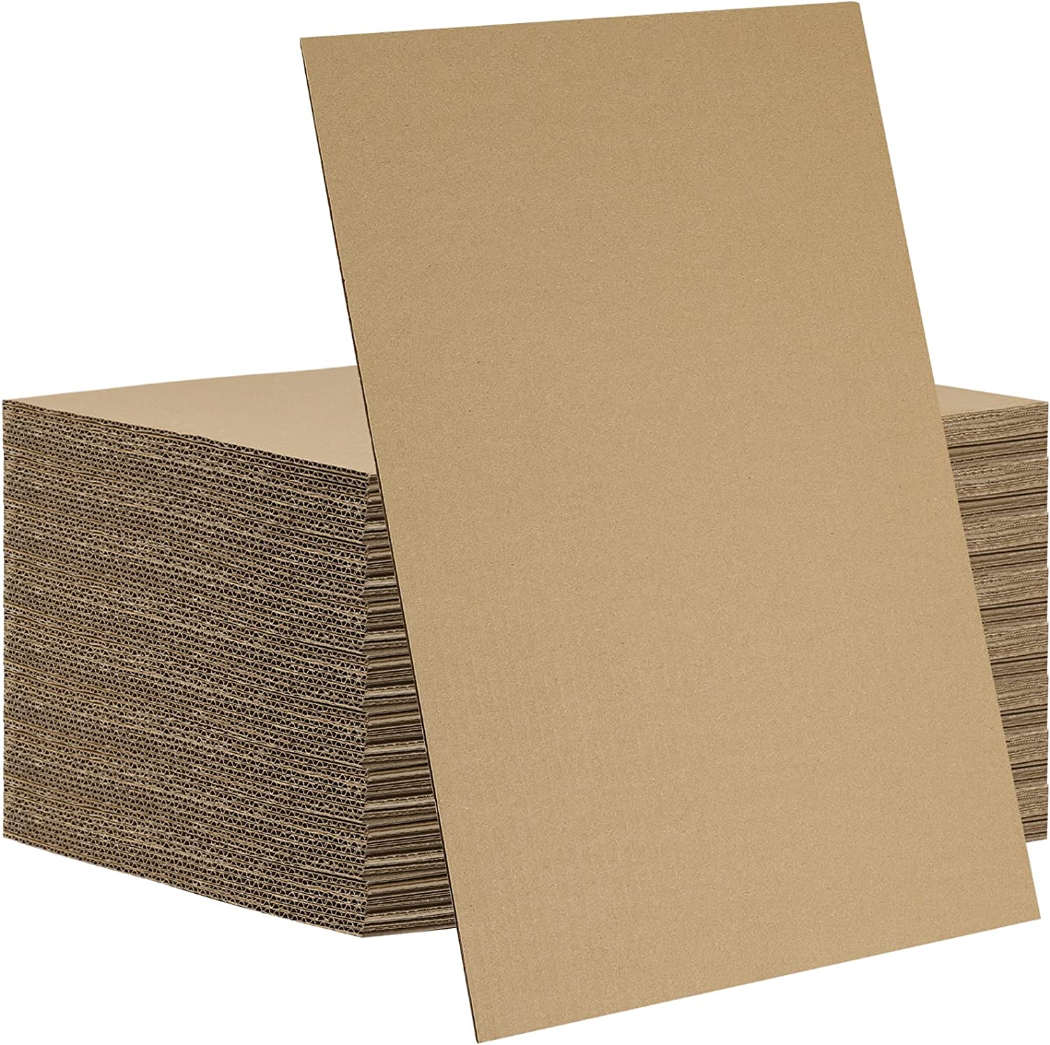  Mat Board Center, 50 Pack 11x14 Corrugated Cardboard Sheets,  1/16 inch thick, Flat Cardboard Inserts for Mailing, Packaging & Shipping,  Cardboard Backing, Craft Card Board (White on one side) : Office Products