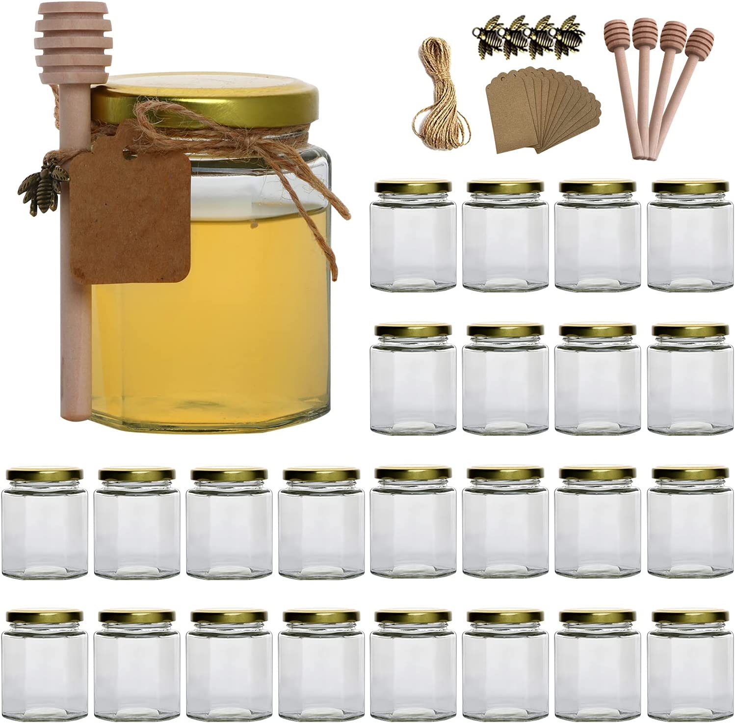 16 oz jar with lid – HONEY RHINESTONES