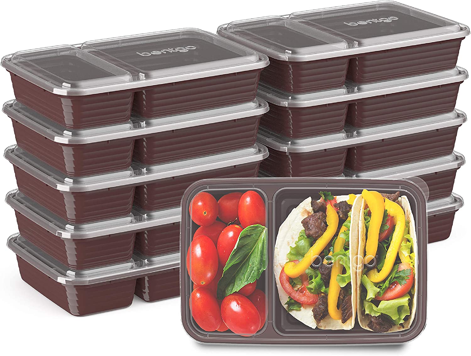 Reli. Meal Prep Containers 30 oz. 50 Pack 2 Compartment Food